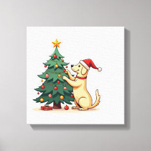 Lienzo Ayudante de árbol de Navidad de Labrador