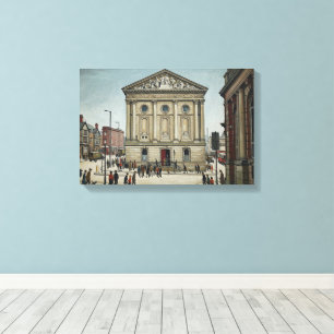 Lienzo Ayuntamiento de Todmorden al estilo Lowry