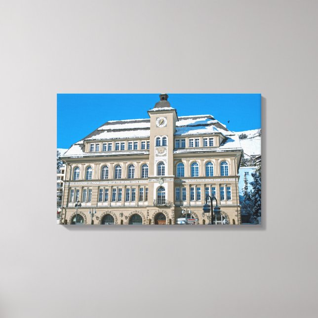 Lienzo Ayuntamiento en St Moritz, Suiza (Anverso)
