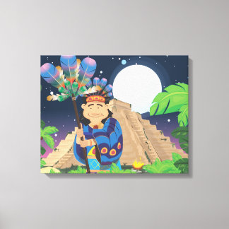 Lienzo Aztek de dibujos animados