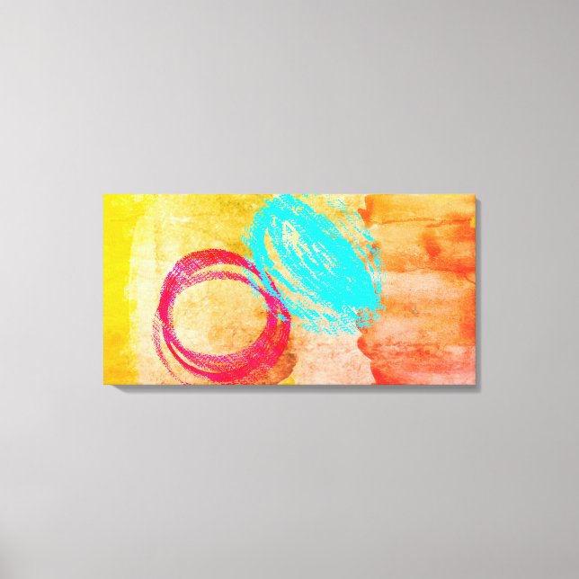 Lienzo Azul Amarillo Moderno de tela estirada Imprimir ar (Anverso)