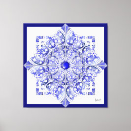 Lienzo Azul de encaje cerámico de Grecia