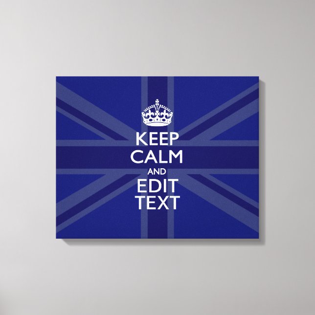 Lienzo Azul de medianoche mantener la calma y tu gato de  (Anverso)