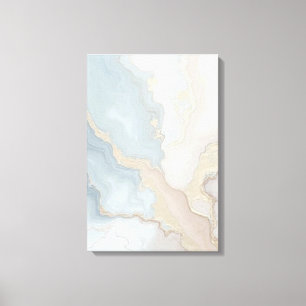 Lienzo Azul Gris Beige Crema Abstracto Polvoriento Claro
