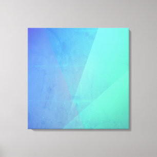 Lienzo Azul moderno Aqua & Gradación geométrica turquesa