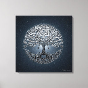 Lienzo Azul Nova árbol de la vida