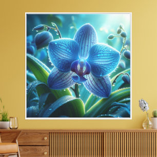 Lienzo Azul Orquídea