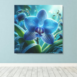 Lienzo Azul Orquídea