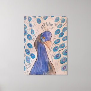 Lienzo Azul pavo real