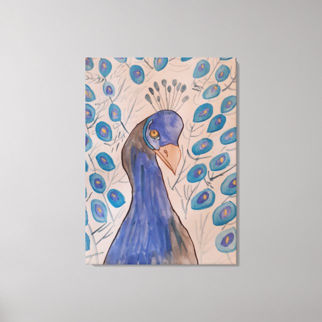 Lienzo Azul pavo real (Anverso)