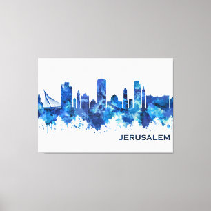 Lienzo Azul Skyline de Jerusalén
