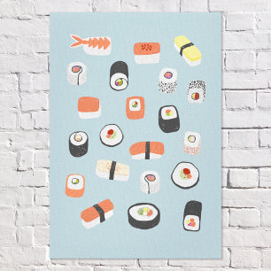 Lienzo Azul sushi japonés