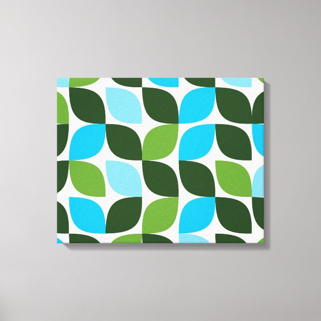 Lienzo Azul, verde, fresco, moderno y natural abstracto (Anverso)