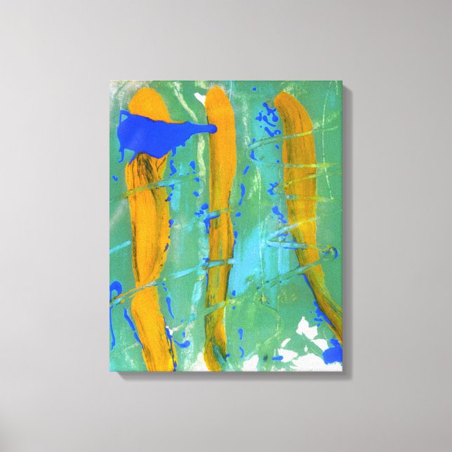 Lienzo Azul, verde y amarillo (estudio de color) #1 (Anverso)