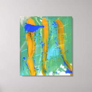 Lienzo Azul, verde y amarillo (estudio de color) #1