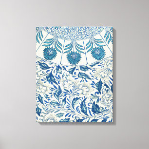 Lienzo Azul Vintage Floral Asiático: Chinoiserie Antiguo
