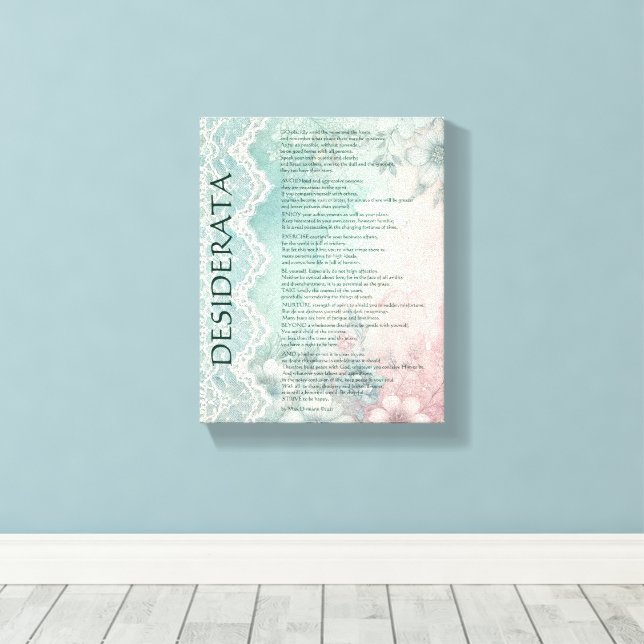Lienzo Azul y Rosa Floral y Encaje (Insitu (piso de madera))