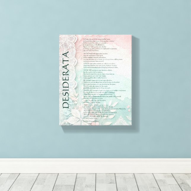 Lienzo Azul y Rosa Floral y Encaje (Insitu (piso de madera))