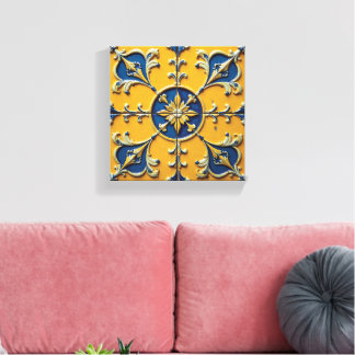 Lienzo Azulejo Folclórico Sueco