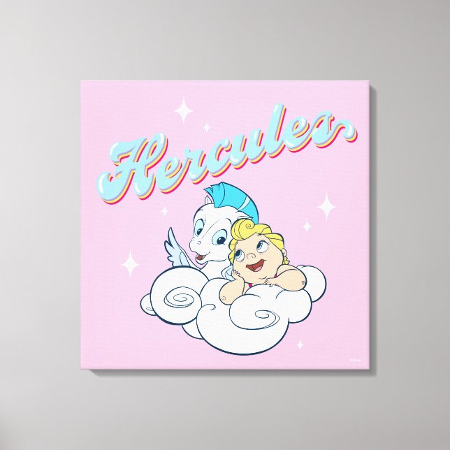 Lienzo Baby Hercules and Pegasus on a Cloud Canvas Print (Anverso)