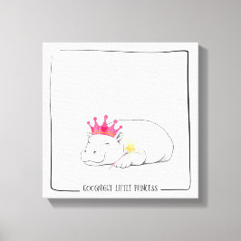 Lienzo Baby Pygmy Hippo Princess -Wall Art