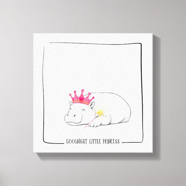 Lienzo Baby Pygmy Hippo Princess Wall Canvas (Anverso)