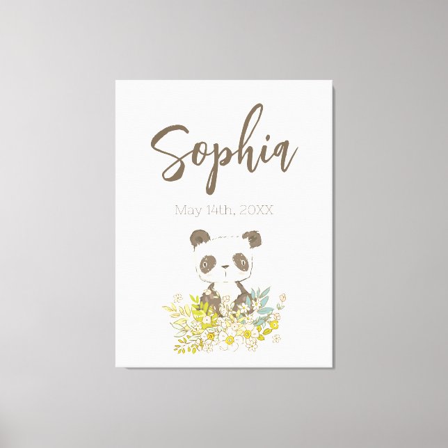 Lienzo Baby Shower Panda (Anverso)