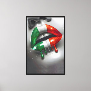 Lienzo Bacio Trecolori Beso italiano