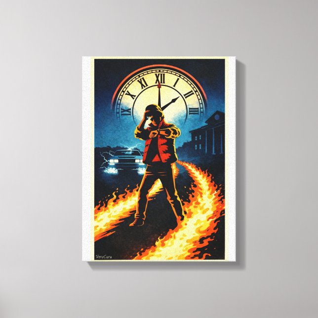 Lienzo Back to the Future Inspired Retro Movie Poster Art (Anverso)