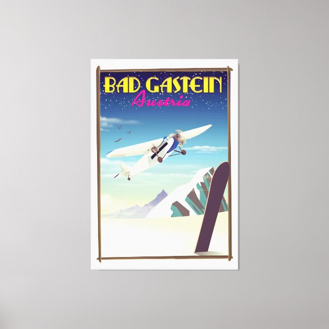 Lienzo Bad Gastein Austria Snowboarding poster (Anverso)