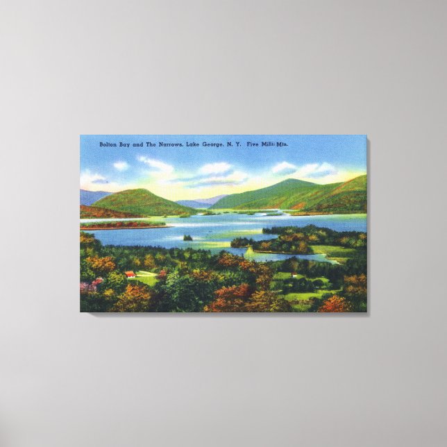 Lienzo Bahía de Bolton, estrechos, vista de las montañas  (Anverso)