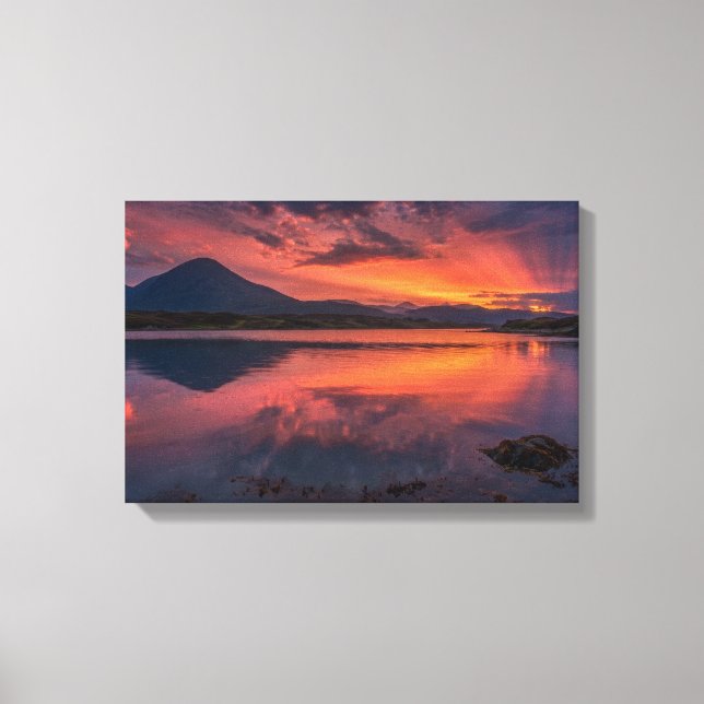 Lienzo Bahía de Broadford Isla de Skye Atardecer  (Anverso)