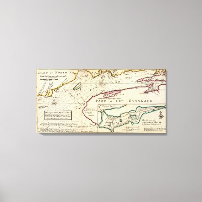 Lienzo Bahía de Fundy y puerto de Annapolis Royal (Anverso)