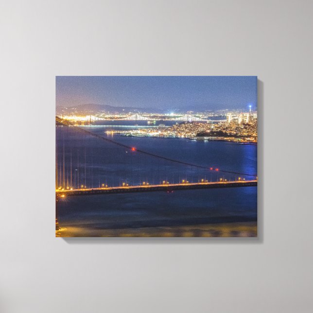 Lienzo Bahía de San Francisco de noche (Anverso)