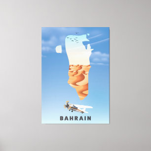 Lienzo Bahréin Ilustró un afiche de viaje.