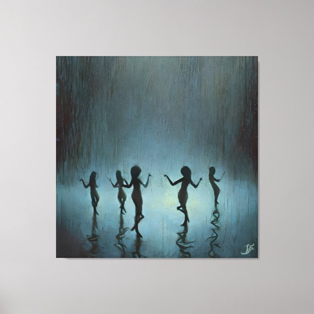 Lienzo Bailando en la lluvia (Anverso)