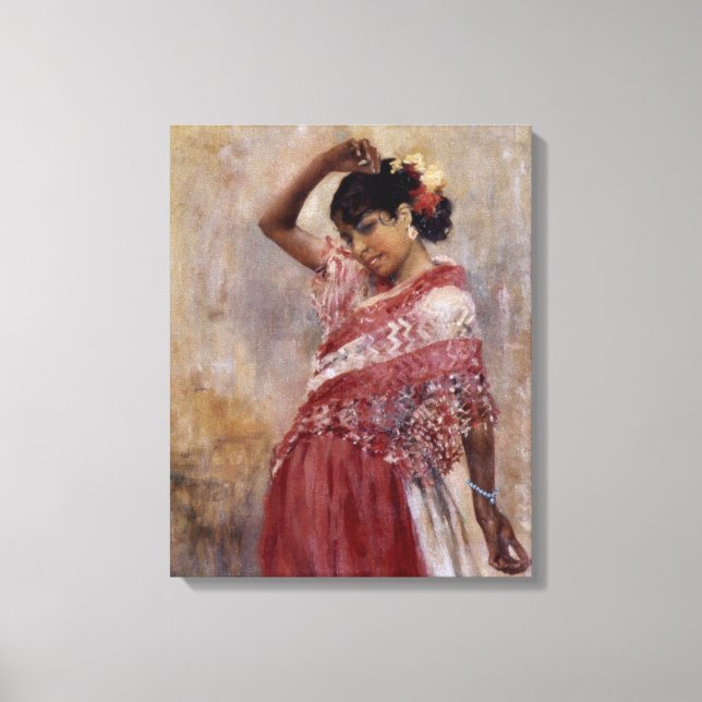 Lienzo Bailando gitana romaní (por Albert Edelfelt) (Anverso)
