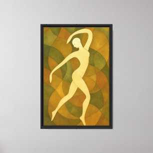 Lienzo Bailarín abstracto moderno en tonos de la tierra
