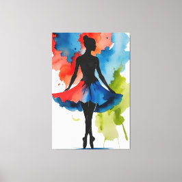 lienzo Bailarina arte abstracto en acuarela