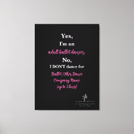 Lienzo Bailarina De Ballet Adulta De Texto Caliente Rosa/