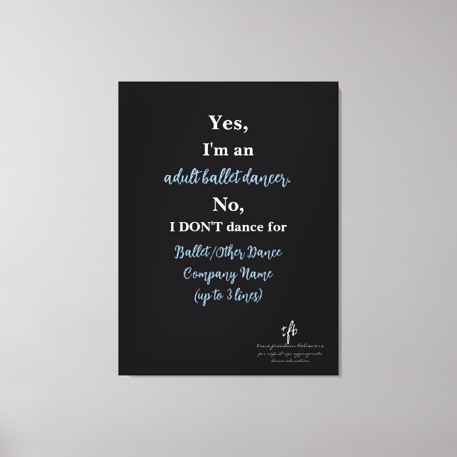 Lienzo Bailarina De Ballet Adulto Lt. Cer./White Textos L (Anverso)