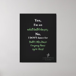 Lienzo Bailarina De Ballet Adulto Sage/White Text Lg.