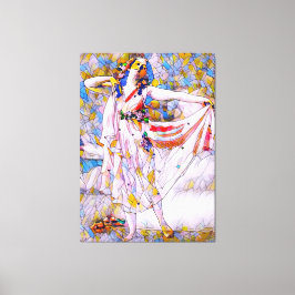 Lienzo Bailarina de vidrio manchado con vestido flojo