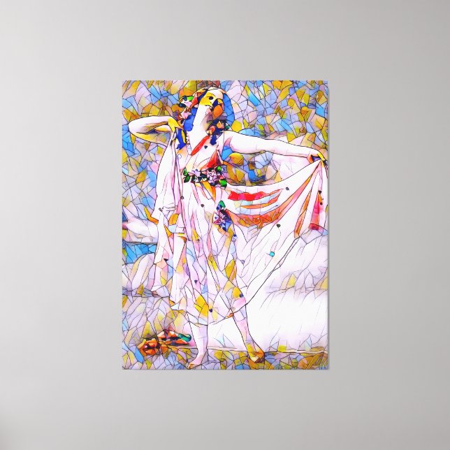 Lienzo Bailarina de vidrio manchado con vestido flojo (Anverso)