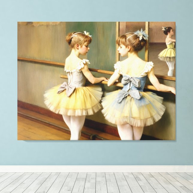Lienzo Bailarinas en sala de ensayo inspiradas por Degas (Insitu (piso de madera))