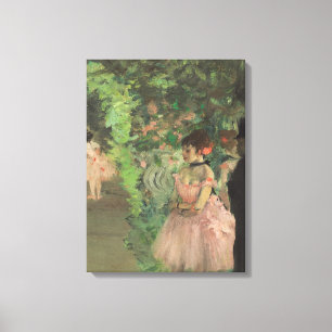 Lienzo Bailarines de Edgar Degas el   entre bastidores,