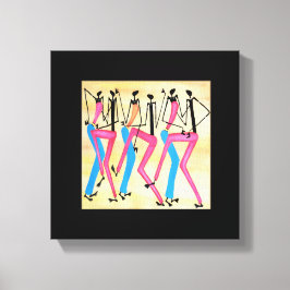 Lienzo Baile de ritmo feliz africano y moderno