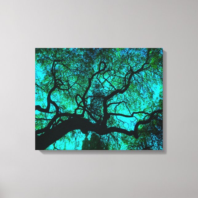 Lienzo Bajo el árbol en turquesa III (Anverso)