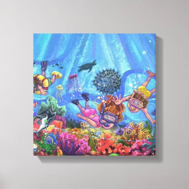 Lienzo Bajo el mar (Anverso)