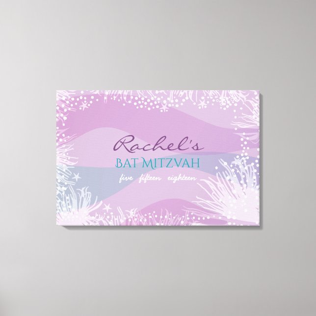 Lienzo BAJO EL SEA Bat Bar Invitación Mitzvah (Anverso)